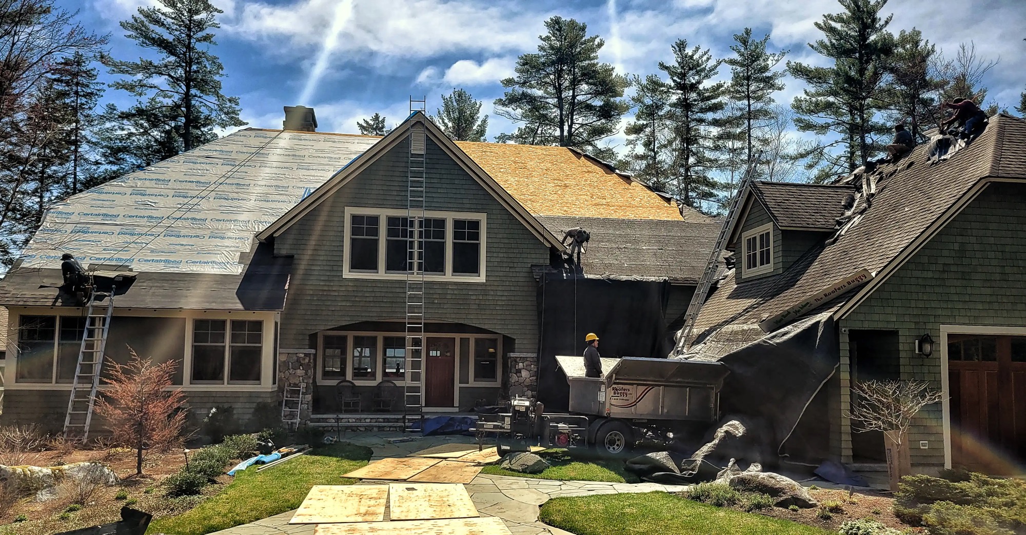 Northpoint Roofing crew completing a residential roof replacement in New Hampshire